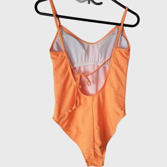 New Bright Orange One-Piece Swimsuit – Size 16 - Picture 2 of 3